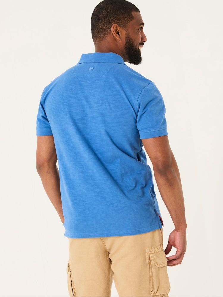 Fat Face Blue Cut And Sew Chest Stripe Polo