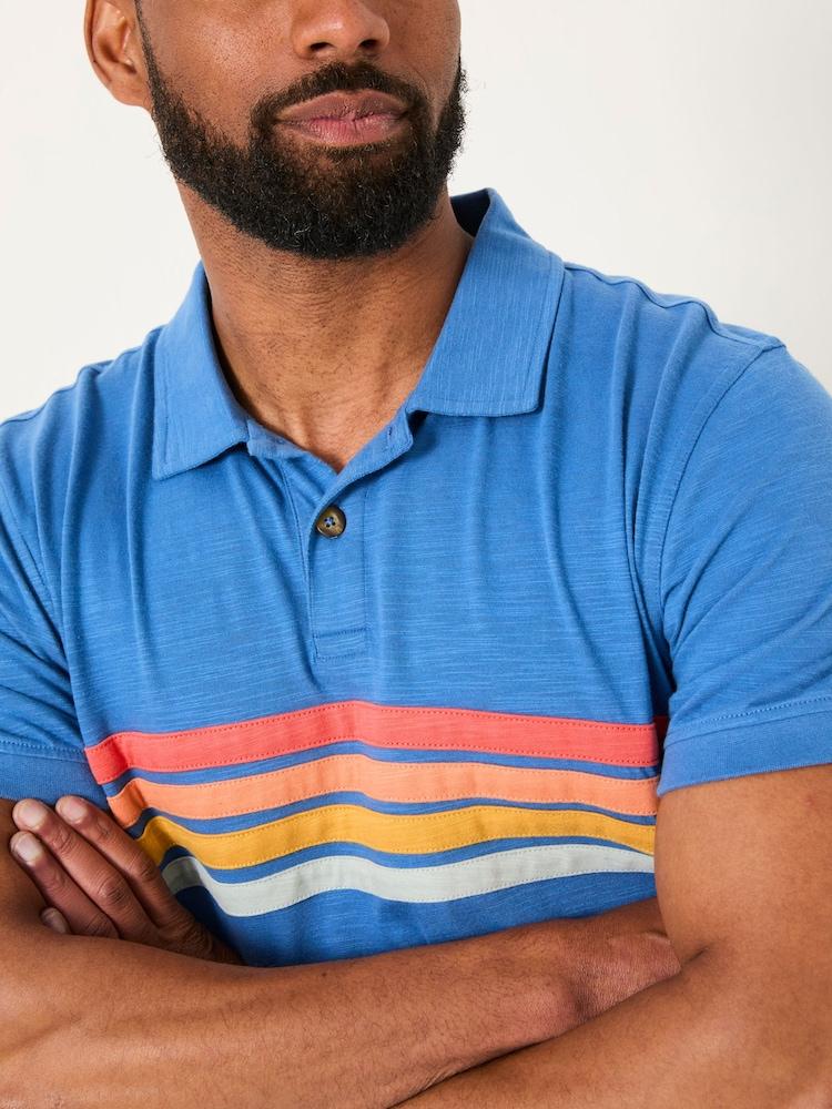 fat face Blue Cut and Sew Chest Stripe Polo