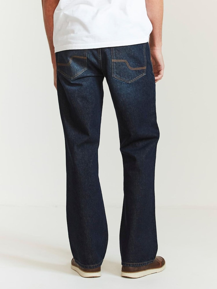 Fat Face Blue Dark Vintage Wash Bootcut Jeans