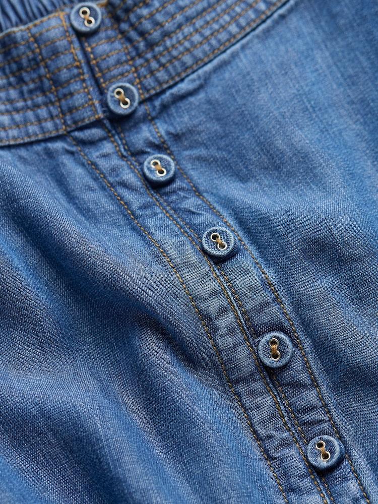 fat face Blue Denim Arabella Midi Skirt