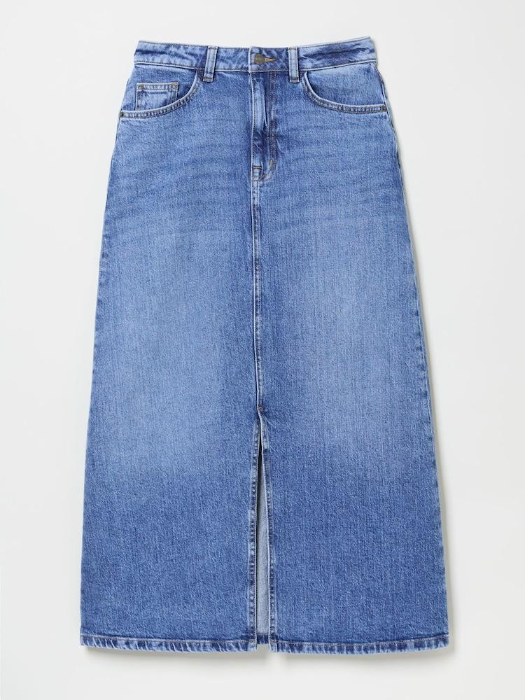 fat face Blue Denim Carla Midi Skirt