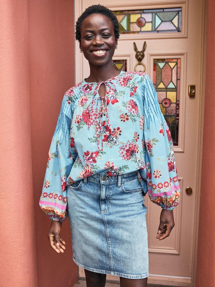 Fat Face Blue Denim Hattie Skirt