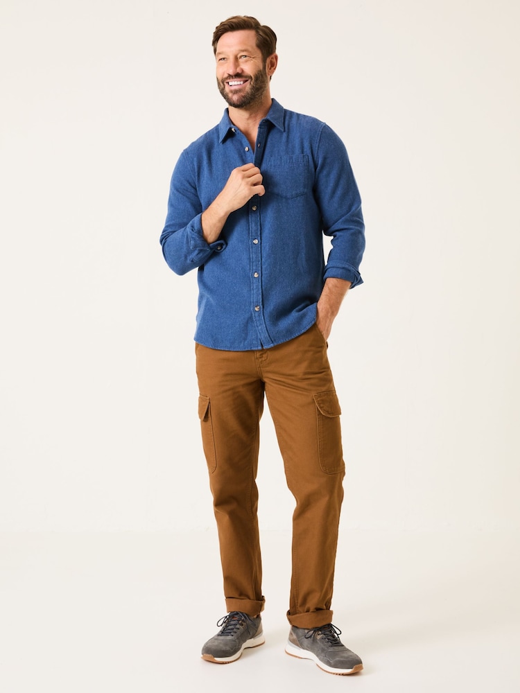 Fat Face Blue Denim Long Sleeve Brushed Shirt