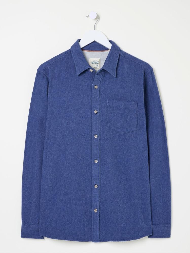 fat face Blue Denim Long Sleeve Brushed Shirt