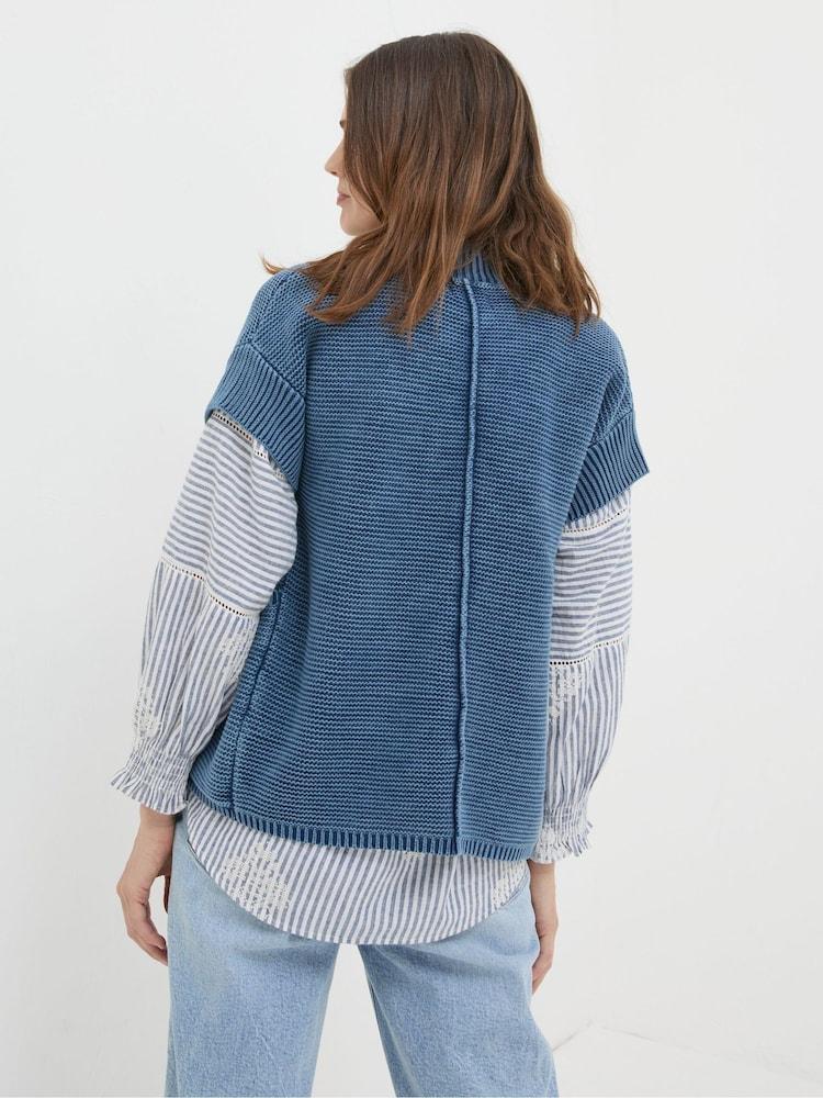 Fat Face Blue Eden Knitted Cardigan