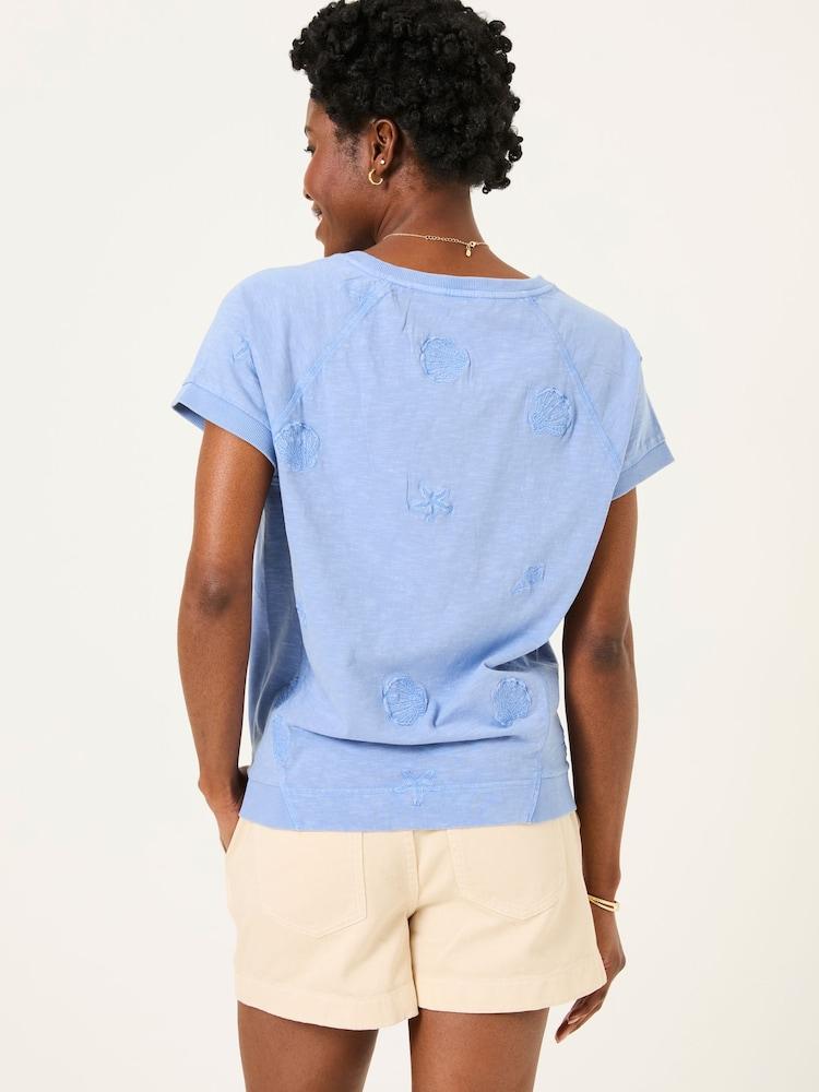 Fat Face Blue Embroidered MCS TShirt