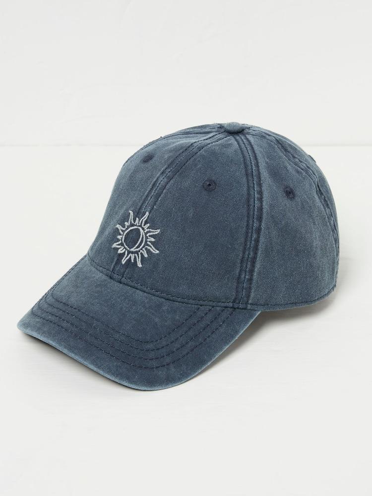 Fat Face Blue Embroidered Sun 100% Cotton Cap