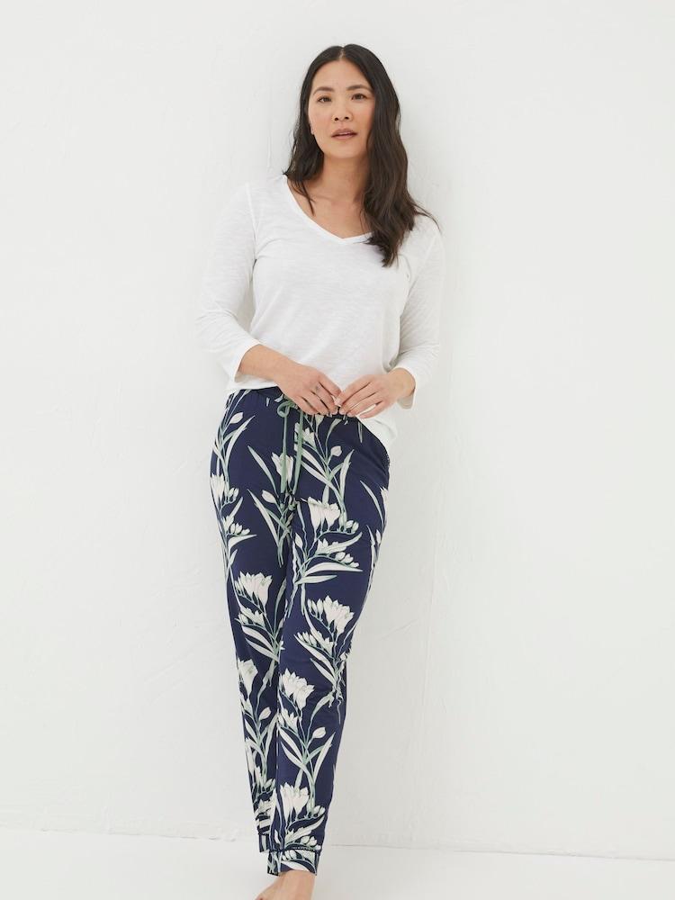 Fat Face Blue Eva Spring Blooms Jersey Pyjamas