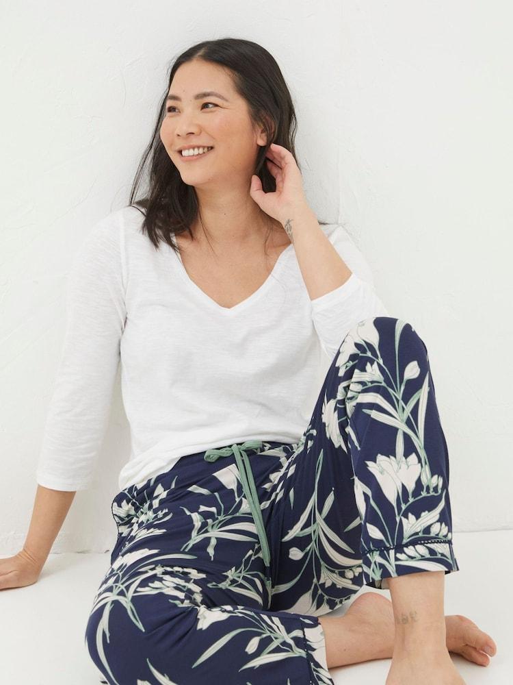 Fat Face Blue Eva Spring Blooms Jersey Pyjamas