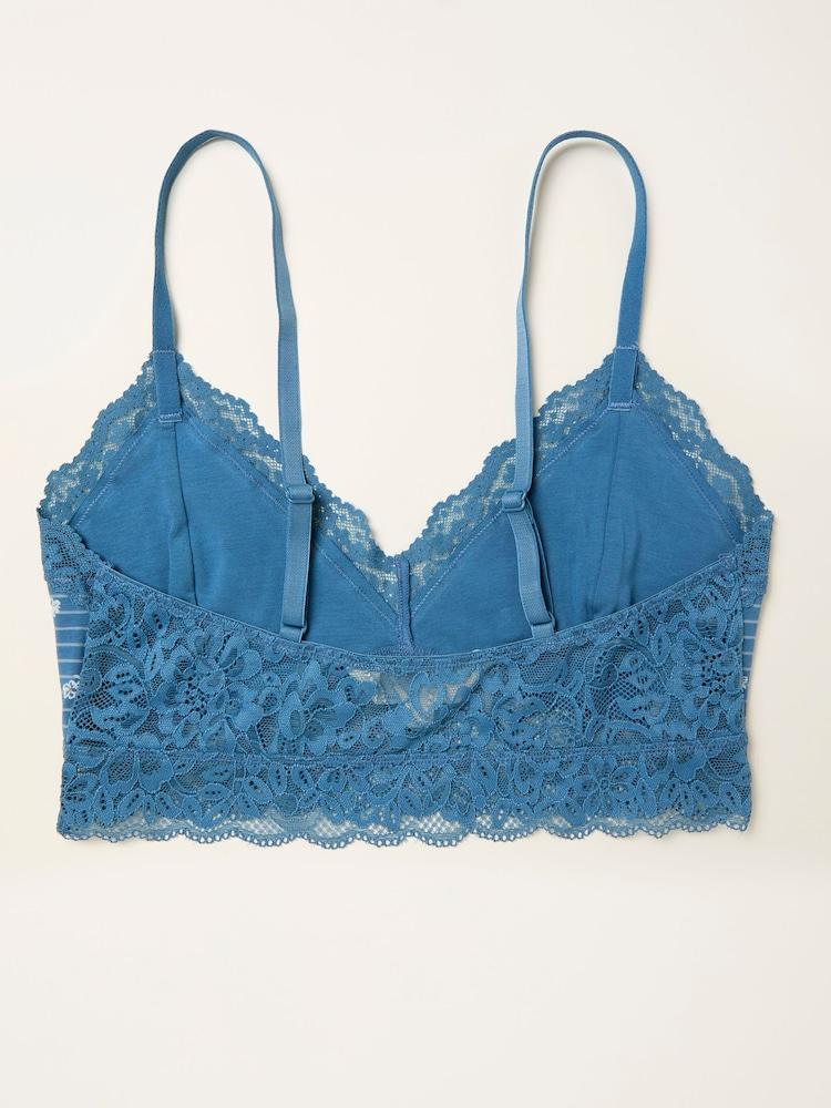 fat face Blue Floral Stripe Bralette