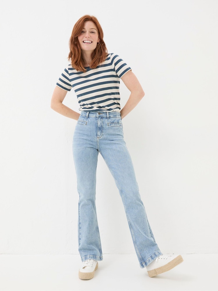 Fat Face Blue Fly Flare Jeans