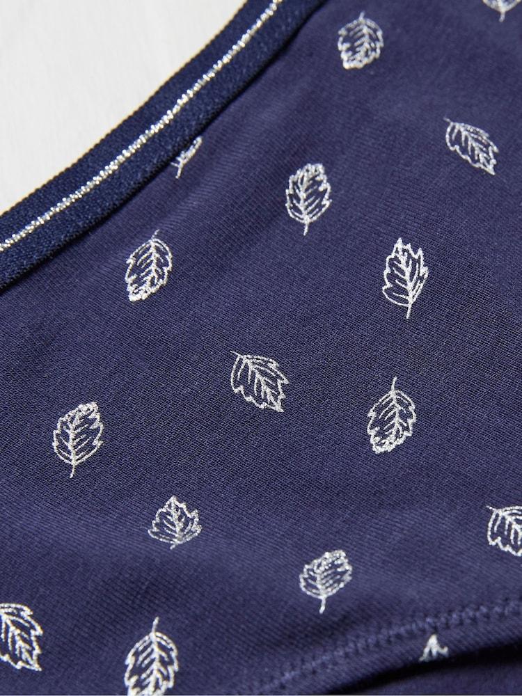 fat face Blue Foil Leaf Mini Knickers