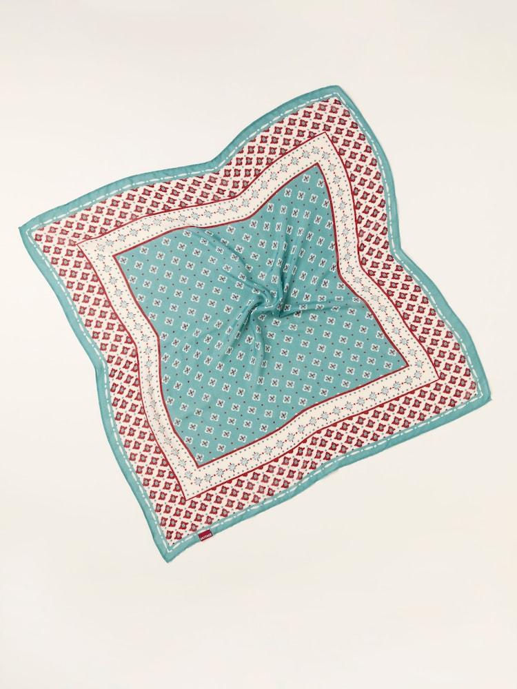 Fat Face Blue Geometric Hair Scarf