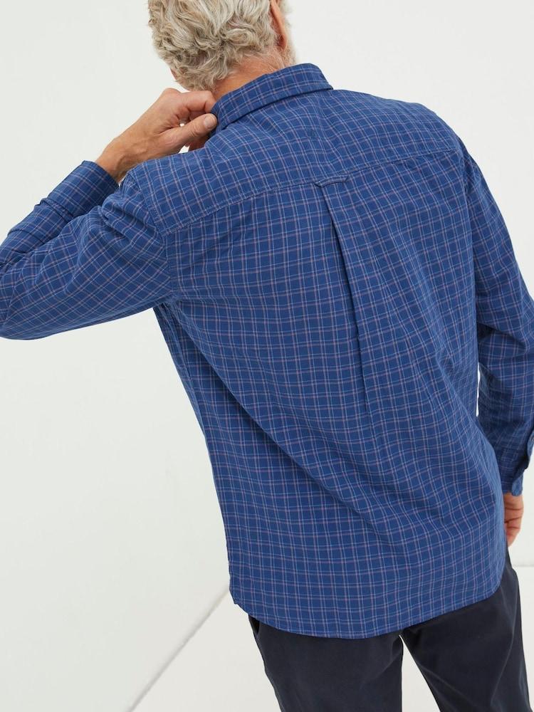 Fat Face Blue Grays Grid Check Shirt