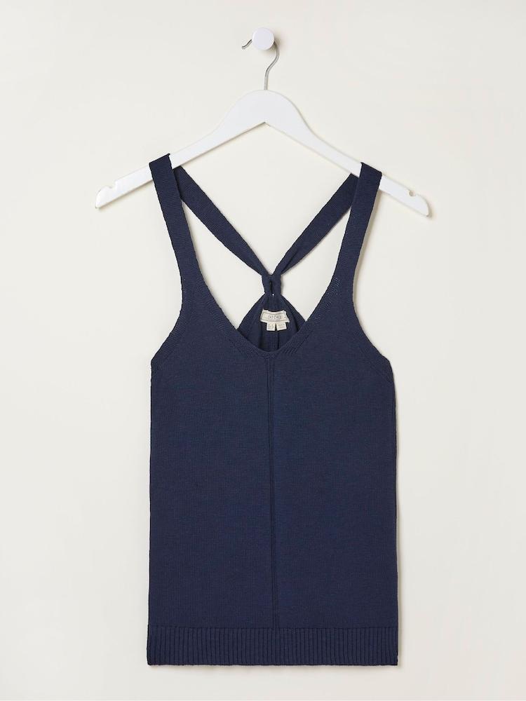fat face Blue Harriet Knitted Halter Cami Top