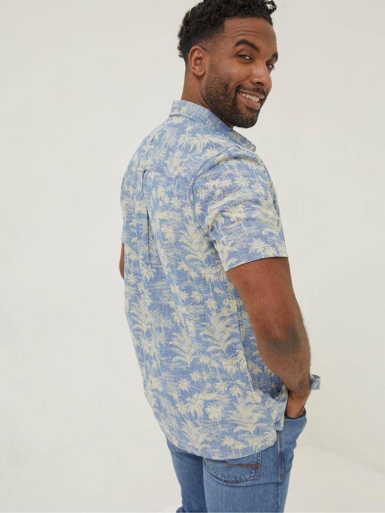 Fat Face Blue Hawaiian Print Shirt