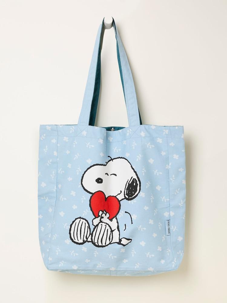 Fat Face Blue Heart Snoopy Reversible Tote Bag