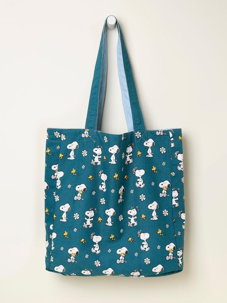 Fat Face Blue Heart Snoopy Reversible Tote Bag