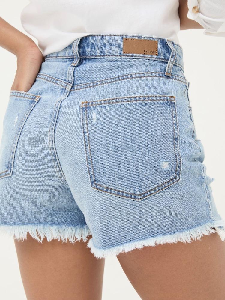 Fat Face Blue Holywell Denim Cut Off Shorts