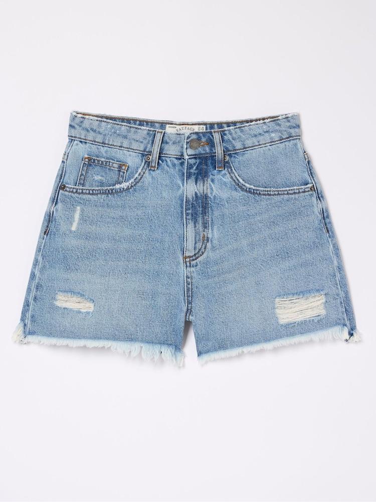 fat face Blue Holywell Denim Cut Off Shorts