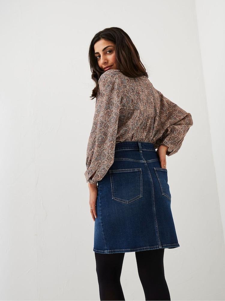 Fat Face Blue Hope Denim Skirt