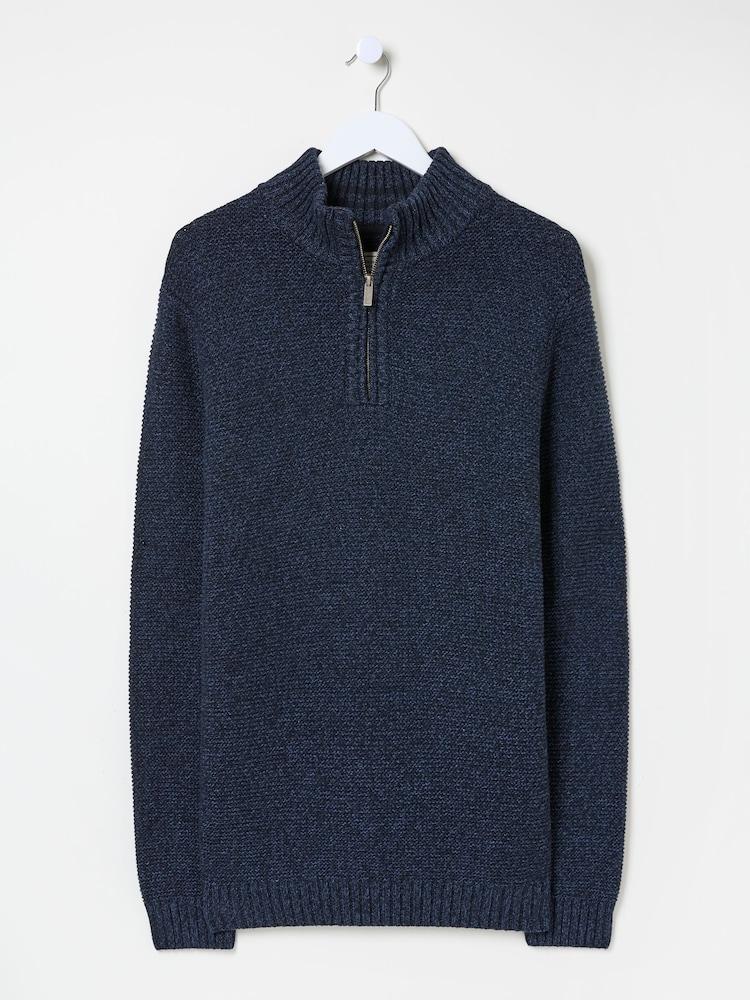 fat face Blue Hove Knitted Half Neck Jumper