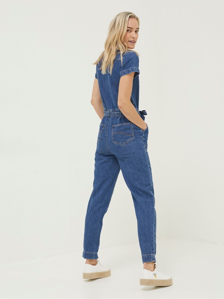Fat Face Blue Imogen Short Sleeve Boilersuit