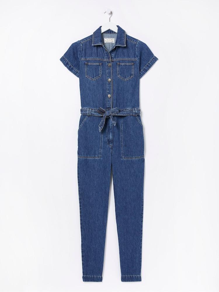fat face Blue Imogen Short Sleeve Boilersuit