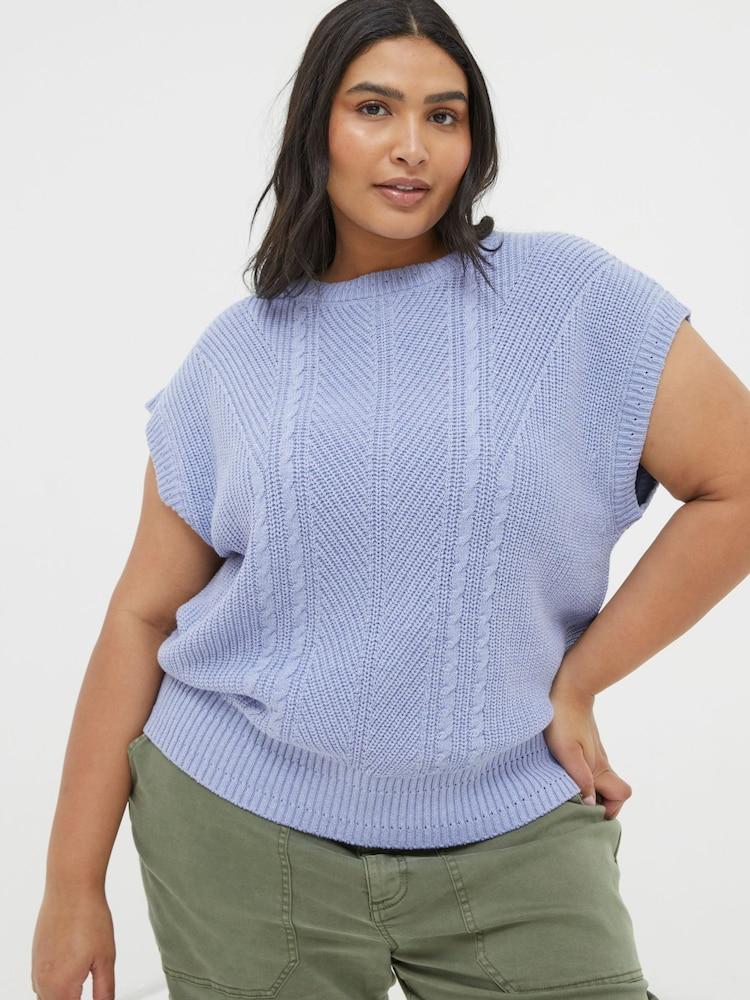 Fat Face Blue Iris Knitted Tank