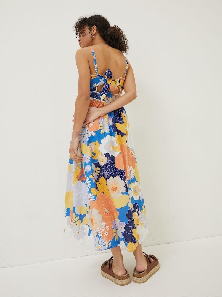 Fat Face Blue Jayden Coastal Midi Dress