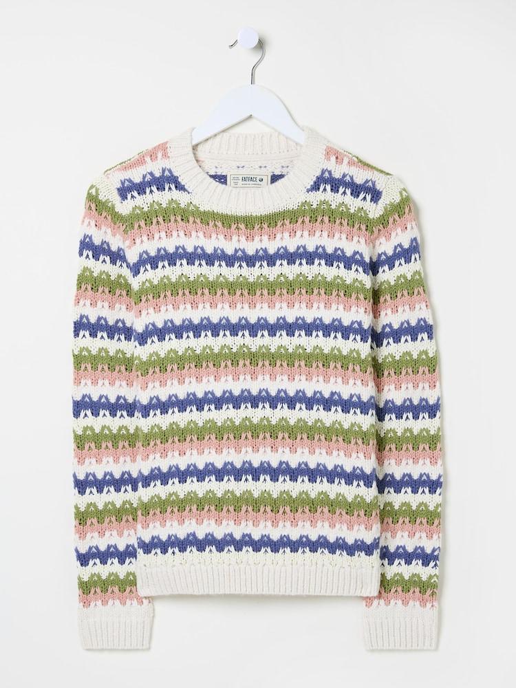 fat face Blue Jayne Knitted Pattern Jumper