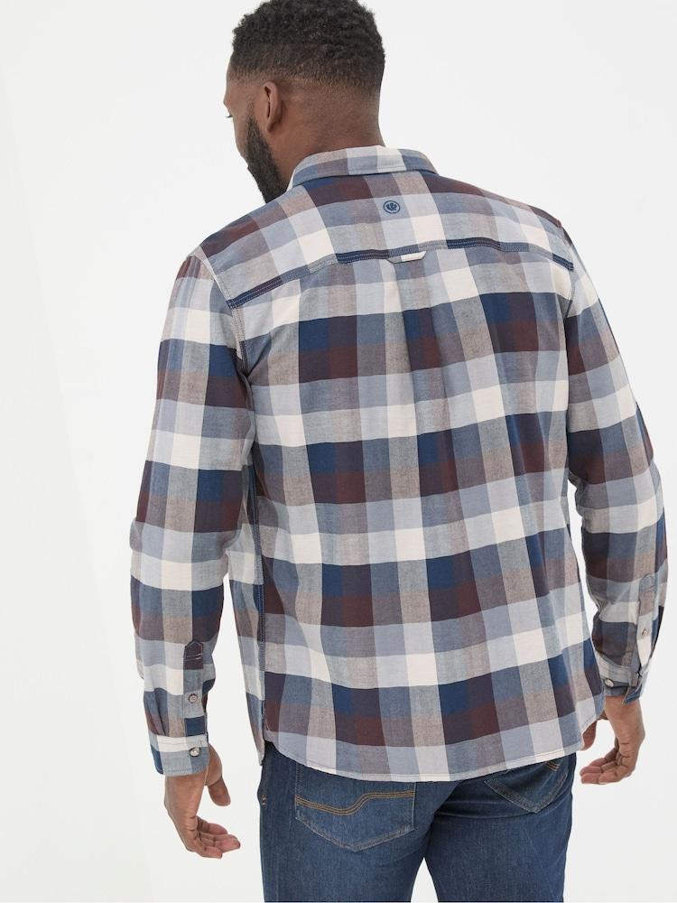 Fat Face Blue Long Sleeve Buffalo Check Shirt