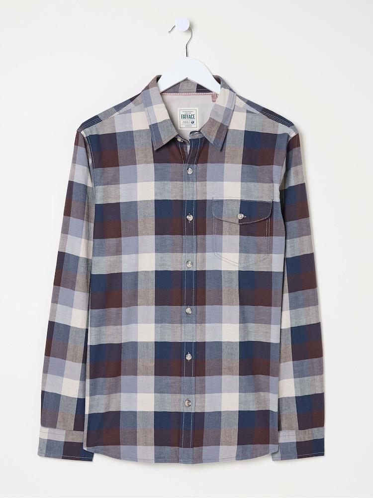 fat face Blue Long Sleeve Buffalo Check Shirt