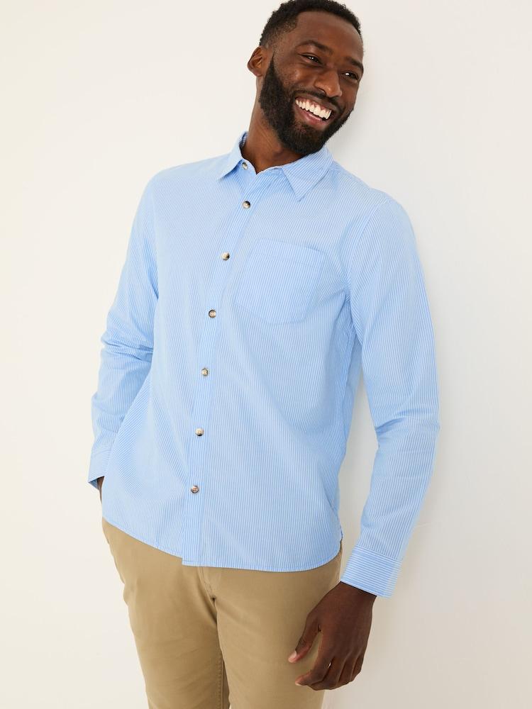 Fat Face Blue Long Sleeve Elm Stripe Shirt