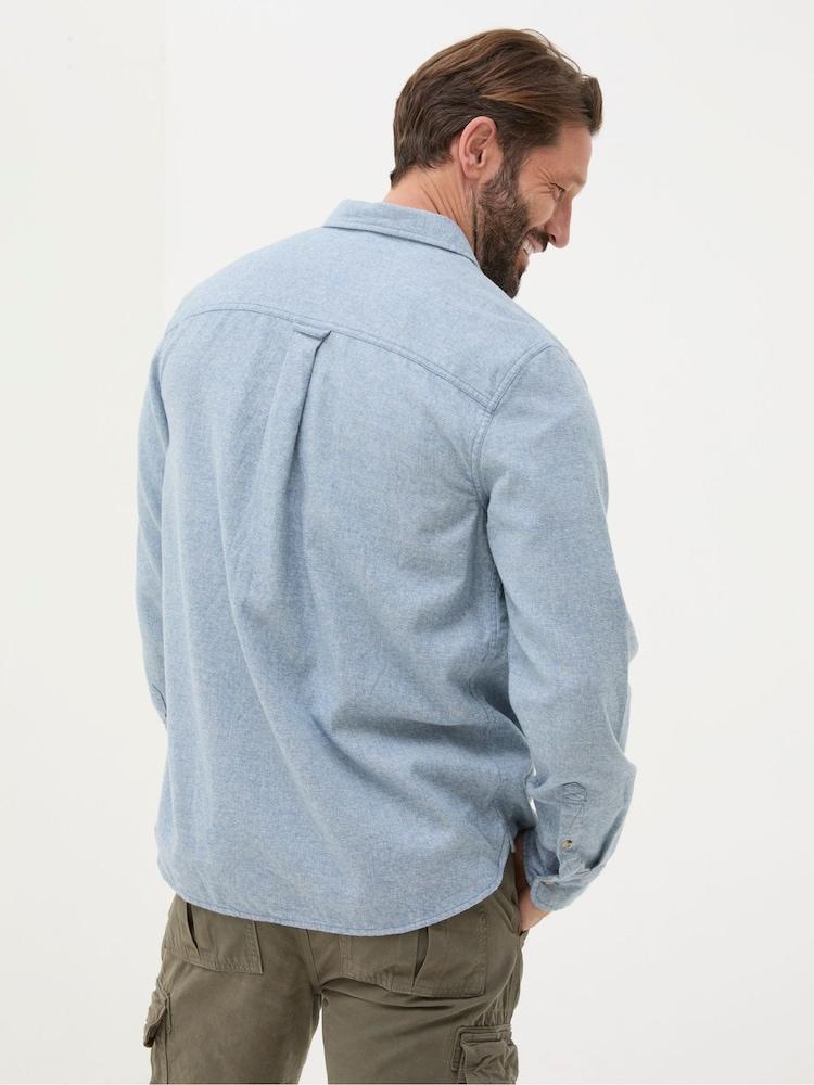 Fat Face Blue Long Sleeve Malton Shirt