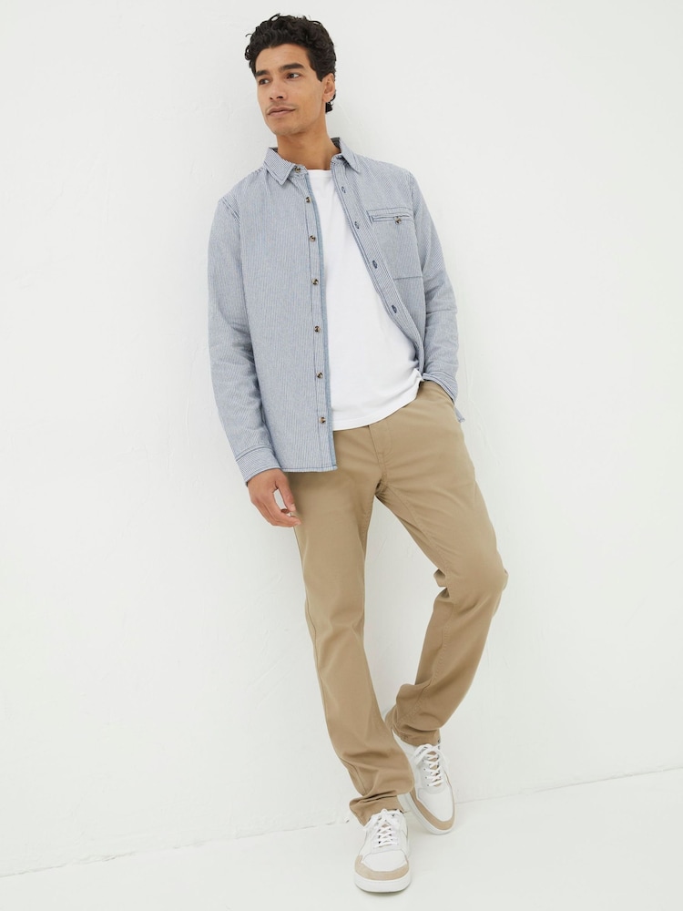 Fat Face Blue Long Sleeve Nacton Stripe Shirt