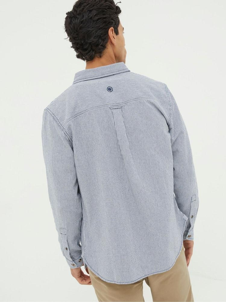 Fat Face Blue Long Sleeve Nacton Stripe Shirt