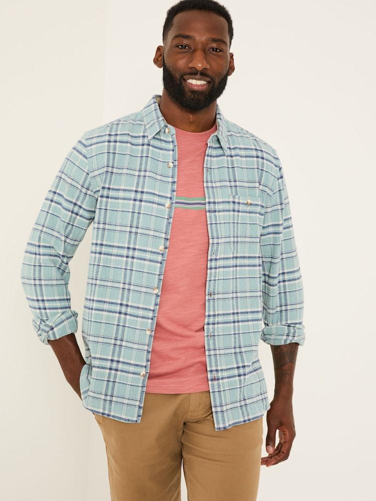 Fat Face Blue Long Sleeve Trent Check Shirt