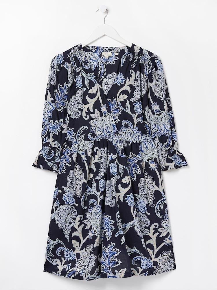 fat face Blue Maddox Palace Floral Dress