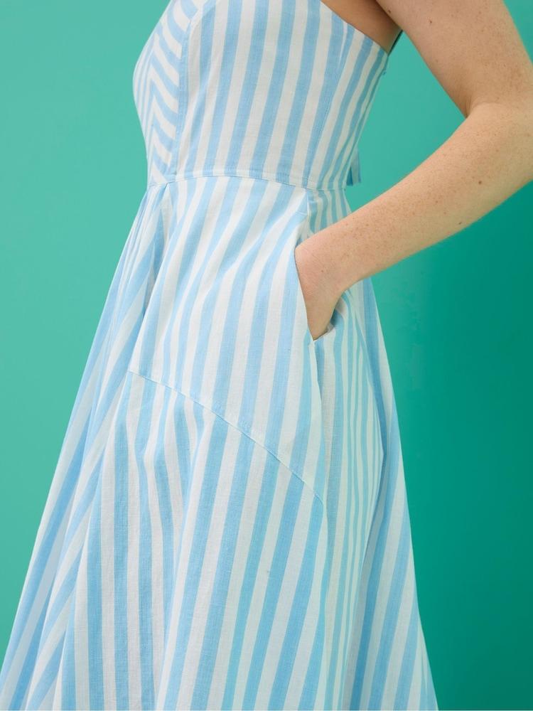 fat face Blue Maria Jude Stripe Midi Dress