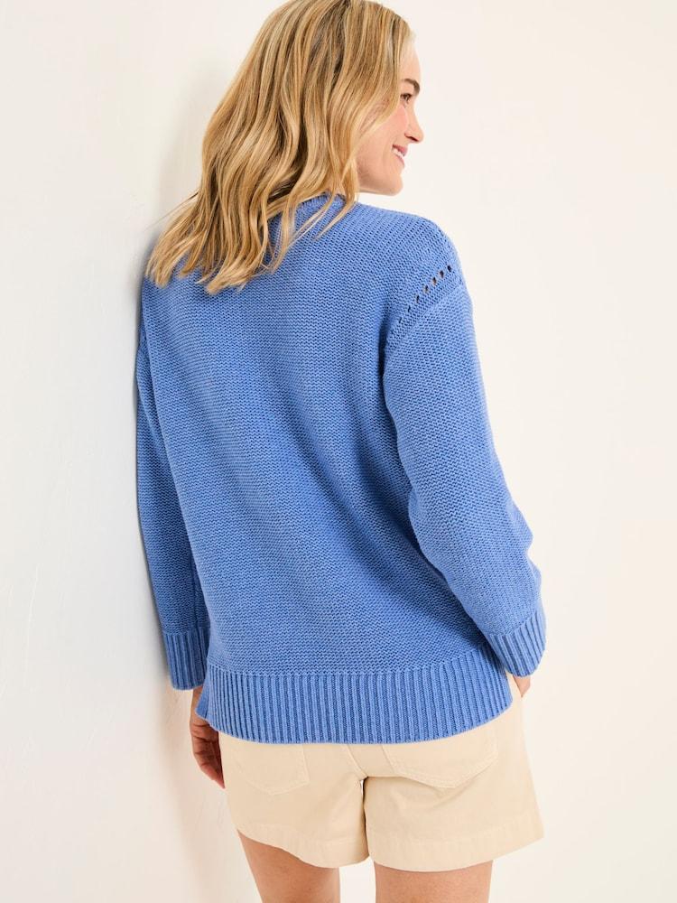 Fat Face Blue MCS Seahorse Knitted Jumper