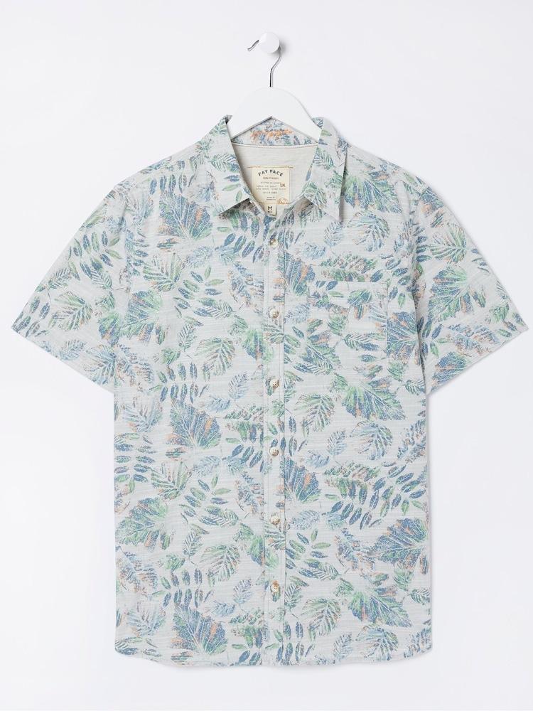 fat face Blue National Forest Leaf Print Shirt