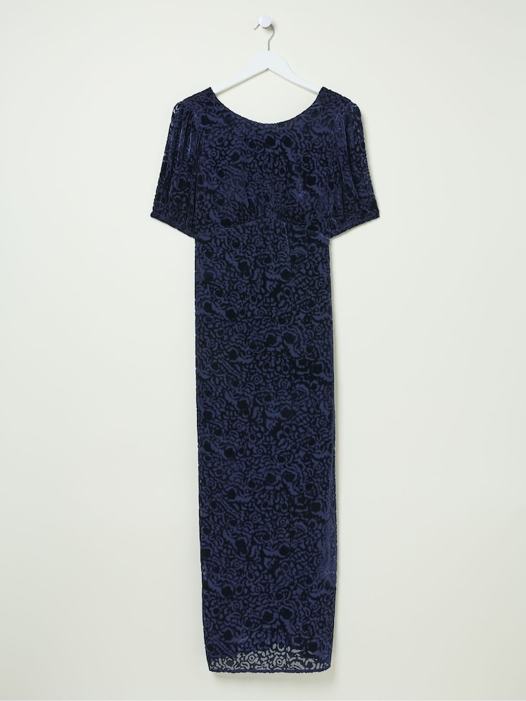 fat face Blue Nora Burnout Midi Dress