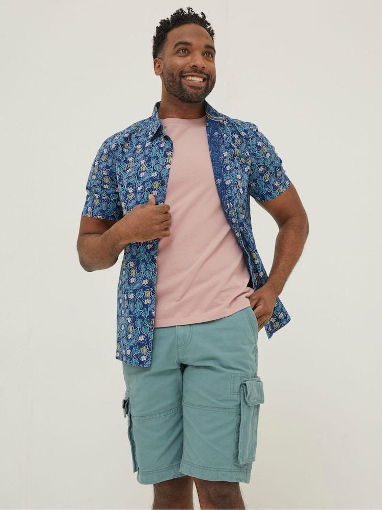 Fat Face Blue Pineham Print Shirt