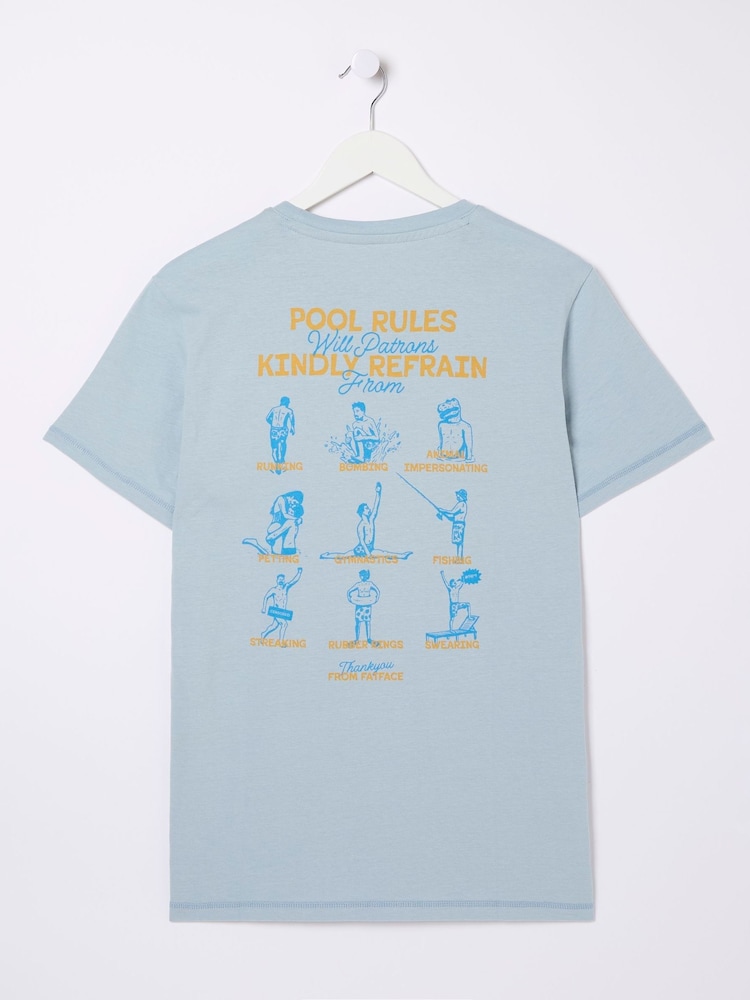 fat face Blue Pool Rules T-Shirt