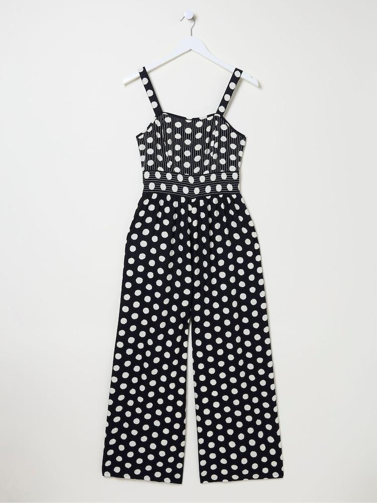 fat face Blue Ruby Polka Dot Jumpsuit