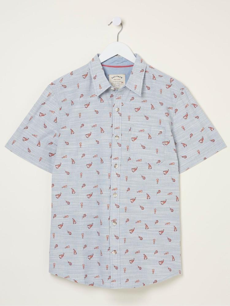 fat face Blue Seafood Print Shirt