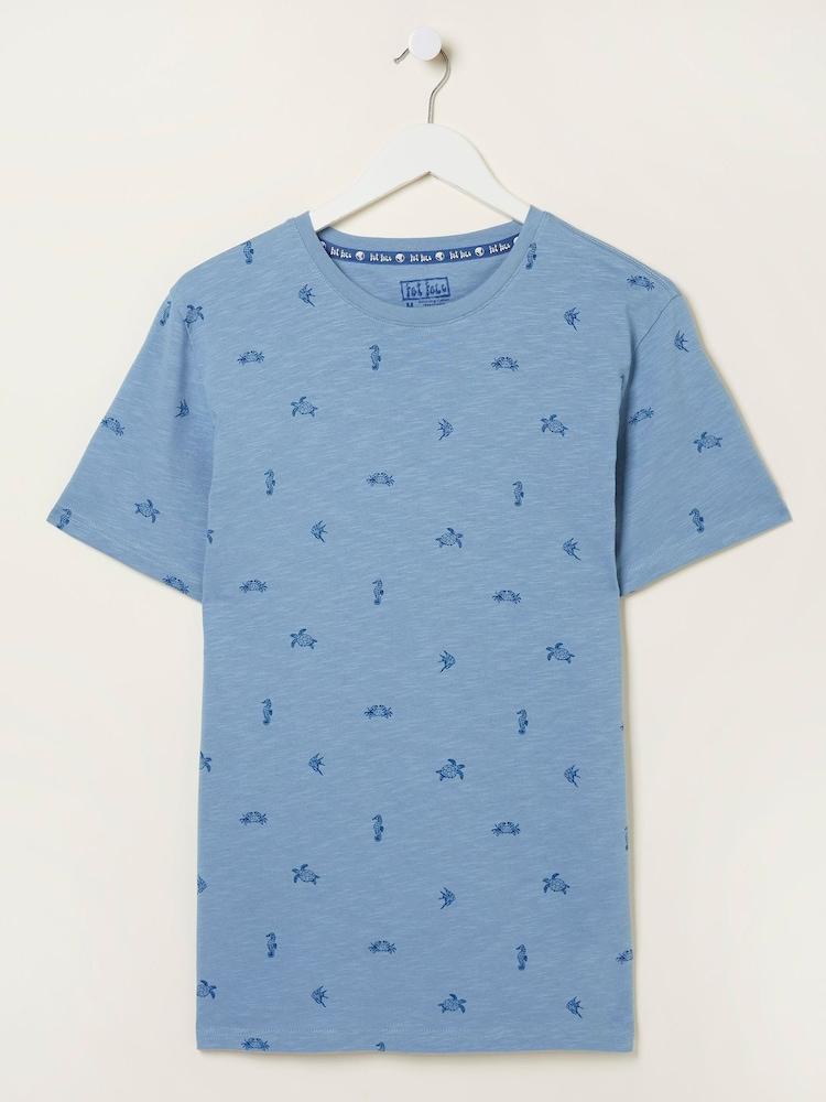 fat face Blue Sealife Print T-Shirt