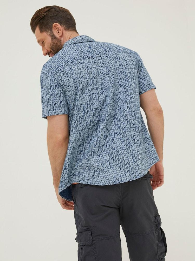 Fat Face Blue Shell Print Shirt