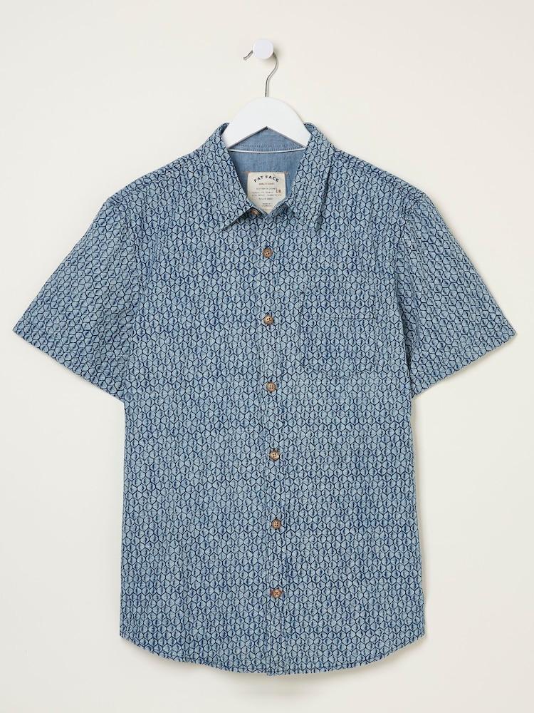 fat face Blue Shell Print Shirt